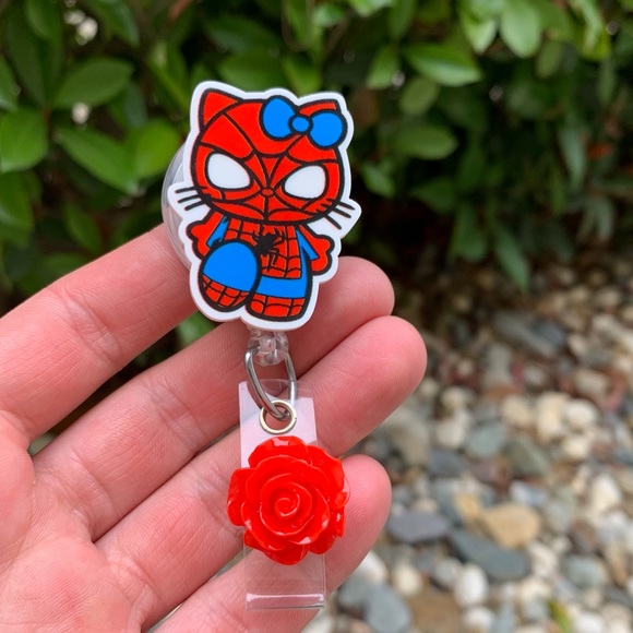 Hello Kitty Spiderman Retractable Cute Badge Reel Holder - Picture 2 of 6